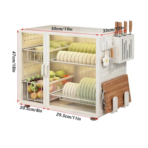 Escurridor de platos de 2 niveles con tapa – Escurreplatos de encimera HeavyDu para fregadero Sto ceSaving de cocina de metal para un secado eficiente