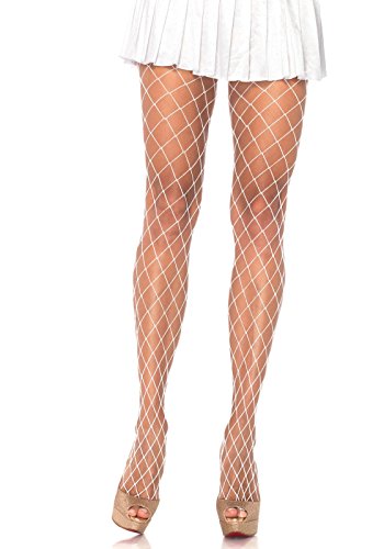 Leg Avenue Collant Résille Blanc Taille Unique