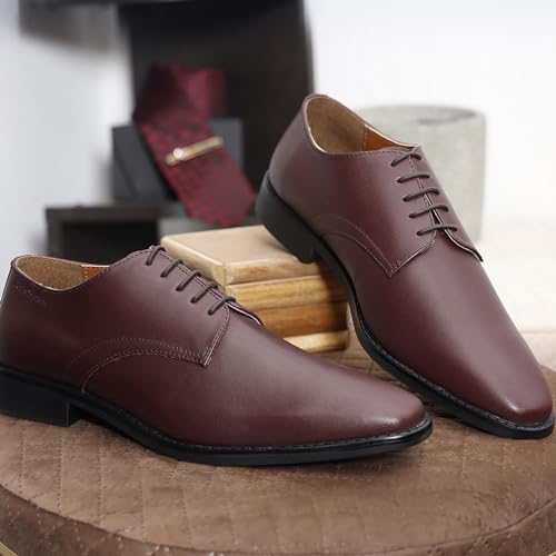 Image of LOUIS STITCH Men's Italian Leather Shoes Handmade Formal Lace Up Derbies for Men (RXPL)