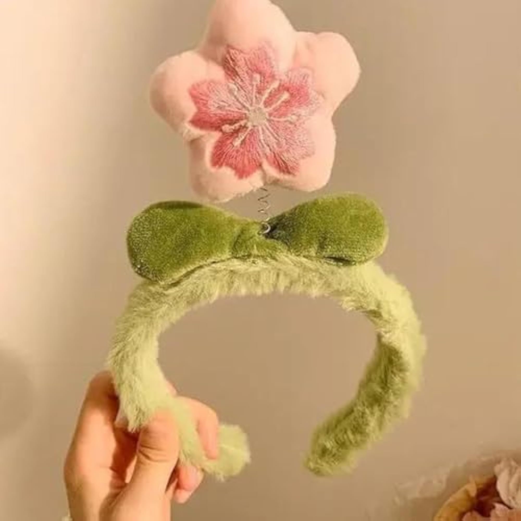 Floral Plush Flower Headband, Party Headpiece