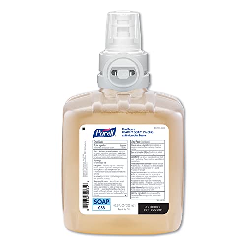 Image of PURELL Foam Handwash 2% CHG Antimicrobial Foam, Fragrance Free, 1200 mL Foam Hand Soap Refill for PURELL CS8 Automatic Soap Dispenser (Pack of 2) - 7881-02 - Manufactured by GOJO, Inc.