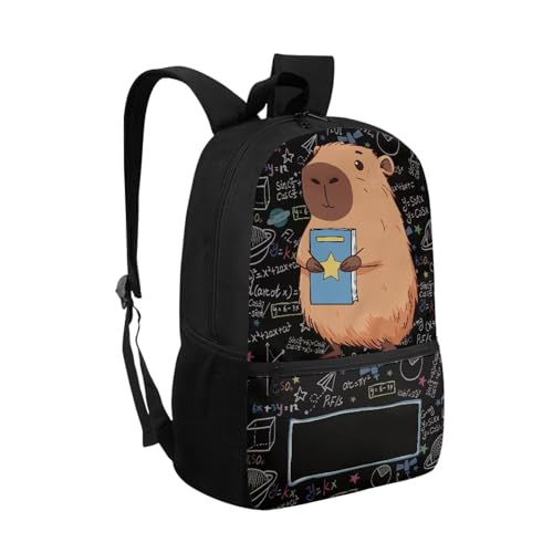 Rnyleeg Personalized Capybara Backpack for Boys Add Your Name Boys Backpack Ages 6-8 8-10 10-12 Primary School Bag for Teenagers Travel Rucksack2