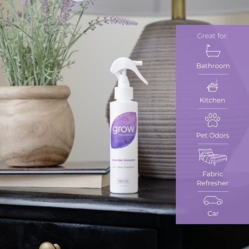 Grow Fragrance - Certified 100% Plant Based Air Freshener + Fabric Freshener Spray, Made With All Natural Essential Oils, Lavender Scent, 5 Oz. #TOP4