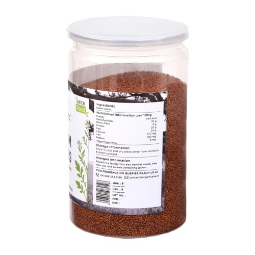 Image of Organicana Halim Seeds 1kg - (Pack of 2) 500gm each- Garden Cress | Aliv Seed | Asaliya | High in Fibre and Omega 3 | Garden Cress | Asalia | Haleem seed | Immunity Booster Superfood
