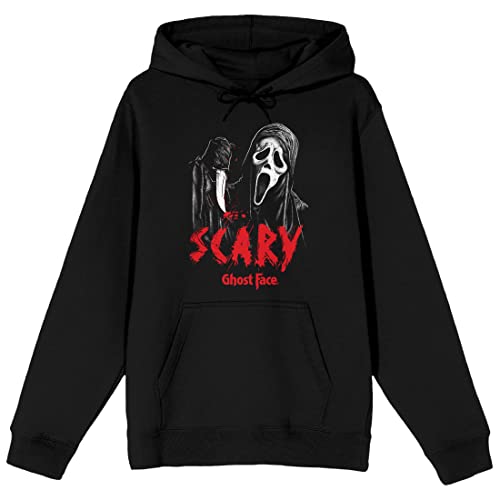 Bioworld Ghostface Scary Long Sleeve Mens Black Hooded Sweatshirt-Small