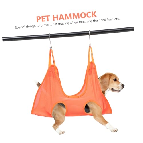 Hamac de toilettage S orange pour chat et chien | Support d'immobilisation pour coupe des griffes