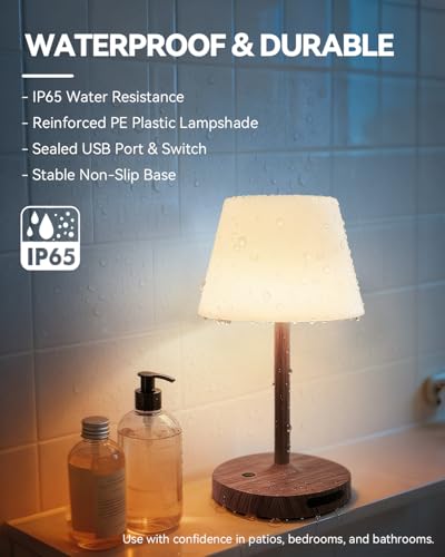 Image of SAIWEYA Outdoor Waterproof Shower Lamp, 5200mAh Rechargeable Bathroom Lamp