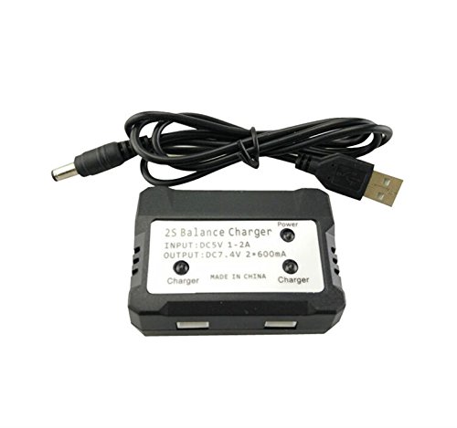 Rc Battery Charger Usb 2 In 1 For 7.4V (2S) Lithium Ion Battery Balance Current Fast Charger For Syma X8C X8Hw X8G X600 X101 X6 V262 Quadcopter Drone Black #TOP2