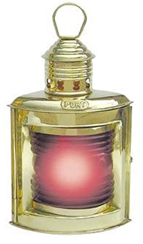 Positionslampe Backbordlampe rot Schiffslampe Messing 23cm elektrisch Backbord Lampe