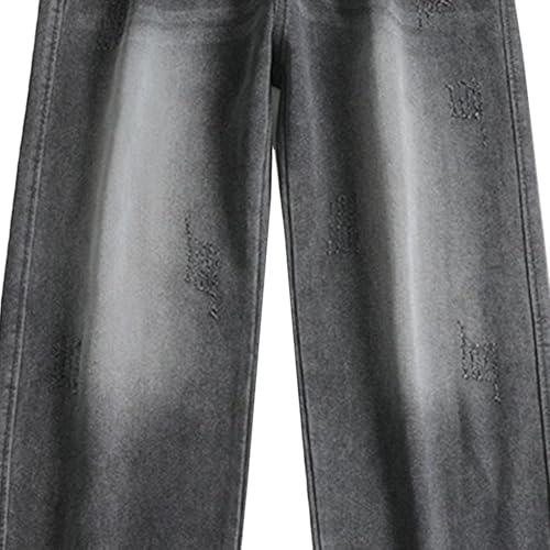 Wide Leg Jeans Men Elastic Waist Baggy Jeans Casual Drawstring Denim Pants Trousers4