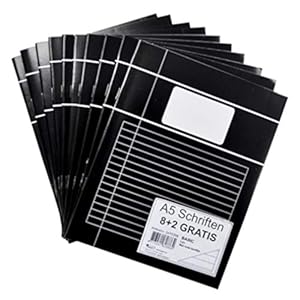 SOHO Schriften A5 lijn zwart 10 stuks