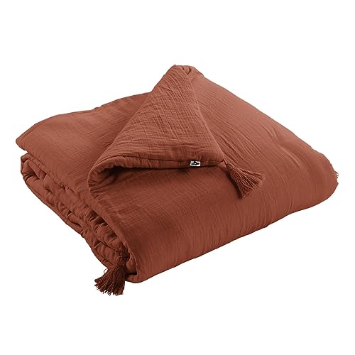 Boutis 100% gaze de coton 150x150cm pour vos soirées cocooning au salon - 2