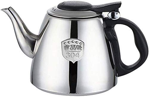 Praktische Bequeme Teekanne 304 Edelstahl Induktionsherd verdickt Haushalt Silber ZHHYDF (Größe: 1,5 l)