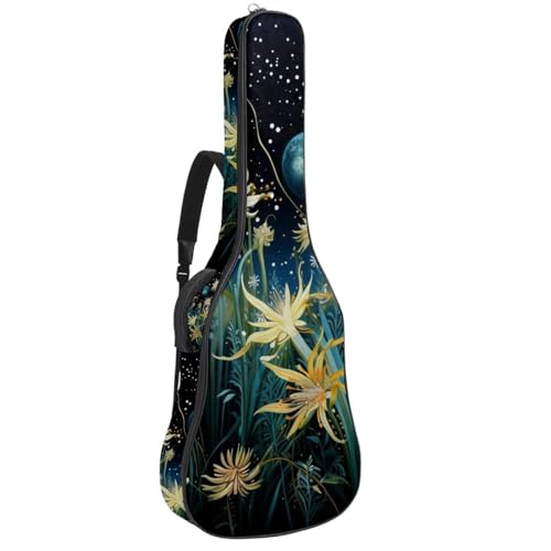 Housse pour guitare acoustique 41 pouces à motif étoilé avec poches de rangement