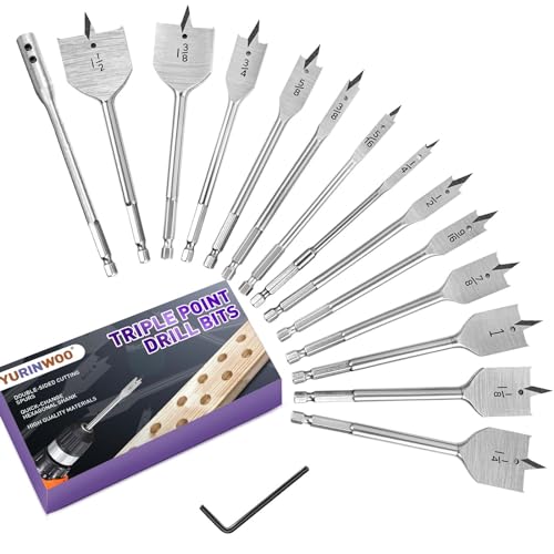 Yurinwoo 15PCS Spatenbohrer Set Holzbohrer
