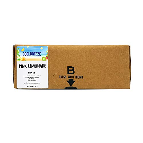 Coolbreeze Beverages 2.5 Gallon Bag-In-Box Bib - Shelf Stable, Ready To Use, Flavor Syrup Juice Concentrate - Pink Lemonade