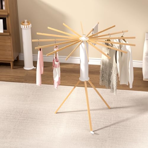 LVMIBVL Tripod Clothes Drying Rack Foldable Drying Rack Clothing Portable Space Saving Laundry