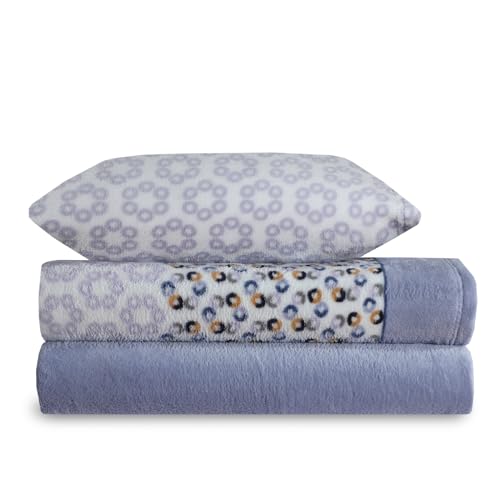 Paula Home Juego Sábanas Coralina 3 Piezas Invierno, Polar Franela Térmica 240Gr/M² Incluye Bajera Ajustable +30cm, Encimera y Funda Almohada. (Azul 135x190/200+30cm para Cama de 135)