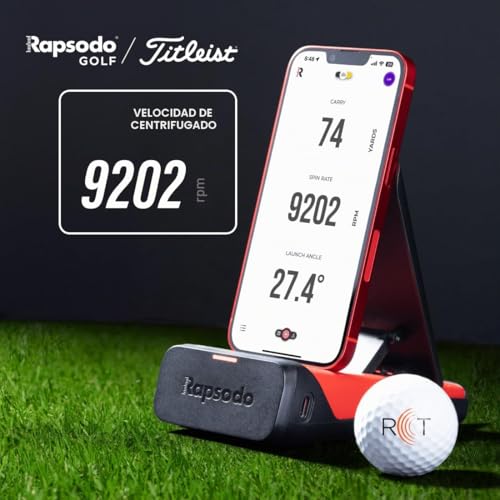 Miniatura 2 de Rapsodo Monitor De Lanzamiento Móvil Para Golf En Interiores Y Exteriores Con Visión Satelital Gps Y Precisión De Nivel Profesional, Solo Iphone Y Ipad, Negro Rojo