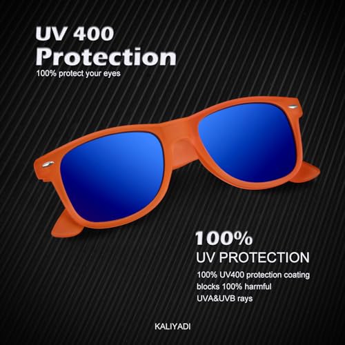 Image of KALIYADI Polarized Sunglasses for Men and Women Matte Finish Sun glasses Color Mirror Lens UV Blocking (3 Pack)