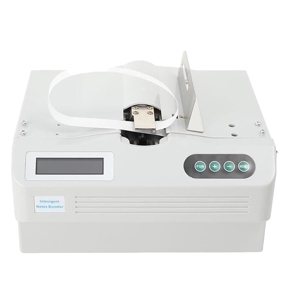 KJZQXYX Automatic Banknote Binding Machine,Money Tying Machine Cash Packer,Paper Currency Strapping Machine, with Counting Function