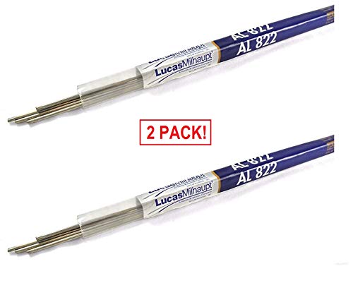 2 PACKAGES Lucas Milhaupt AL 822 Flux Cored Aluminum Solder, 4 Rods, Brazing