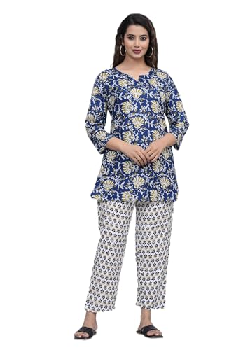 Image of Women's Cotton Night Suit Set for Women, Lounge Wear, Printed Top and Pyjama Set for Women Nightwear /Loungewear /Night Dress for Women