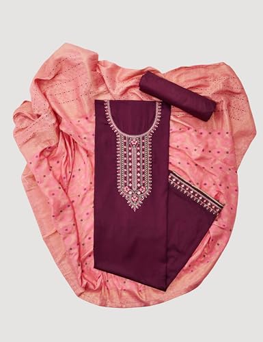 Image of Amazon Brand - Myx Women's Unstitched Embroidered Salwar Suit Dress Material With Dupatta