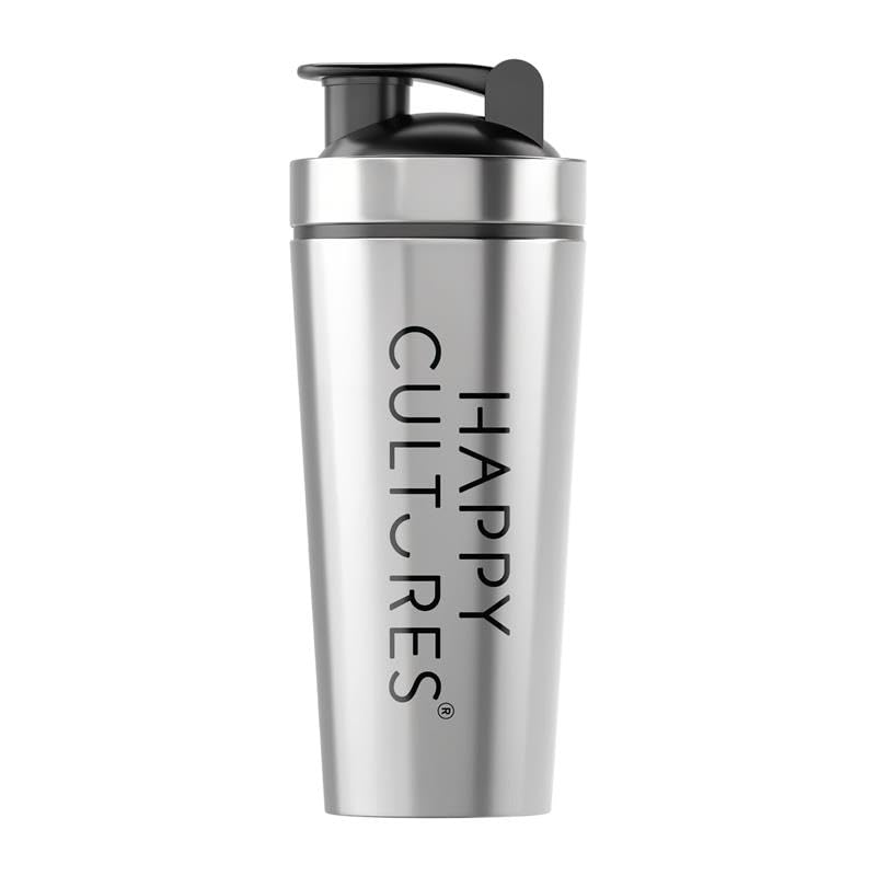 Happy Cultures Stainless Steel Gym Shaker Bottle Shaker Bottles for Protein Shake 100% Leakproof Guarantee Protein Shaker Sipper Bottle Pre Workout Steel Shaker With Measurement 750 ml Silver-image-18
