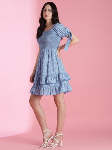 Image of KOTTY Women's Elegant Edge Soft Horizon Multicolored Dress