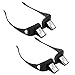 2 Pieces Lazy Spectacles Horizontal Glasses Bed Prism Glasses High Definition Glasses for Reading in Bed for Man Woman (Black,Large)
