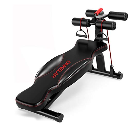 Banco de Pesas Ajustable con bandas de resistencia, banco de abdominales, entrenador abdominal, banco de ejercicios multifuncional, inclinación ajustable, equipo de ejercicios acolchado para el hogar