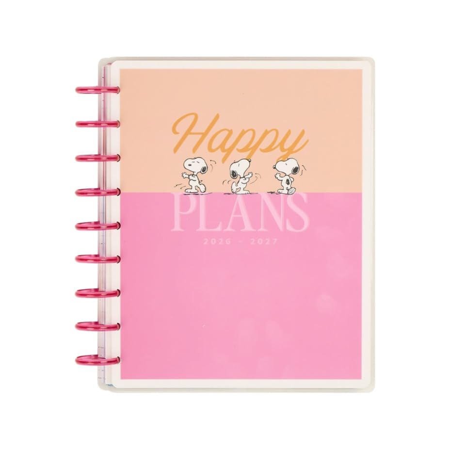 Happy Planner Peanuts Disc-Bound 12-Month Academic Planner July 2026June 2027 Planner 12 Dividers Classic Size 7 x 9.25 Dashboard Layout