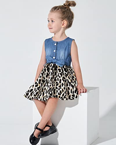 Saeaby Baby Girl Dress Toddler Girl Summer Clothes Infant Sleeveless Dress Denim Flower Sundress Cute Dresses for Girl3