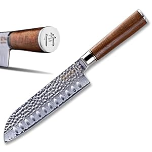 NIEUW: SËTIGA essentials Santoku Damascus mes met uiterst scherp 17,50cm lang lemmet van Damascus staal uit Japan I Professioneel keukenmes gemaakt van echt Japans Damascus staal perfect om als geschenk te gebruiken