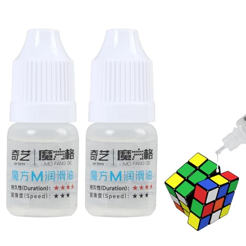 Lot de 2 huiles de silicone pour Magic Cube - Vitesse de cube de 3 ml - Lubrification de Speed Cube - Huile de silicone transparente - Lubrifiant pour Magic Cube - Pour améliorer la magie