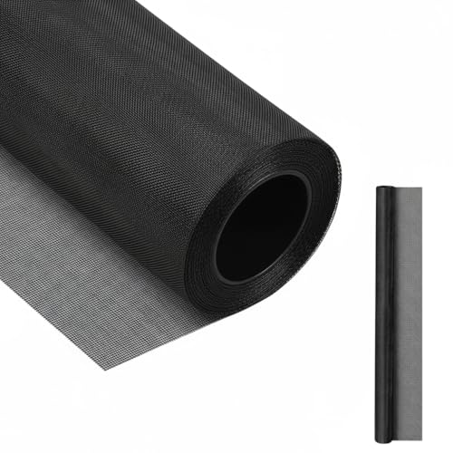 Image of 20 Mesh 304 Stainless Steel Mesh Screen, 47''x118''(120cmx300cm) Wire Screen Mesh, Rust Free Woven Wire Mesh, Metal Mesh Screen for Air Vents, Window Screen, Filters, Cage,Garden Covers (Black)