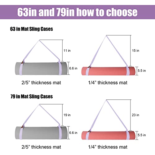 Hiinherse Yoga Mat Strap,Yoga Mat Holder,The Straps For Yoga Mat Carrier And Exercise Mat (63Inch, Taro Purple) #TOP4