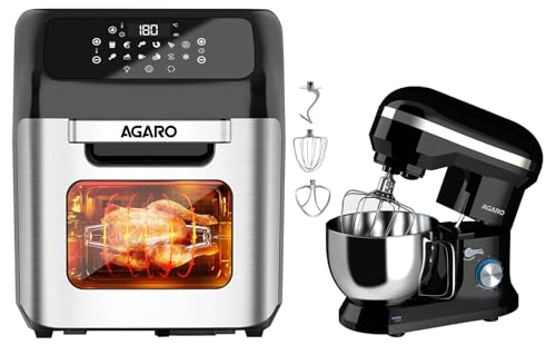 Agaro Regency Air Fryer, 12L, Silver & AGARO Royal Stand Mixer 10...