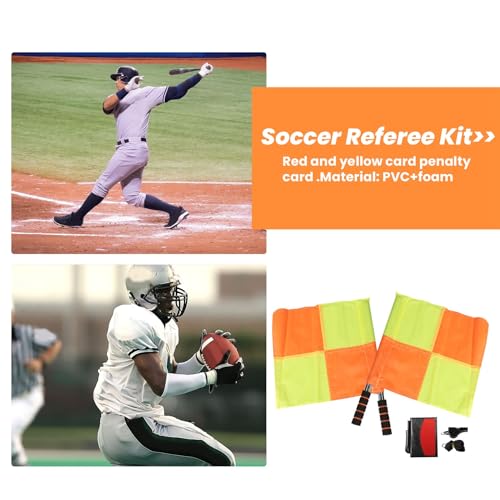 Kit árbitro de fútbol con banderas y pito miniatura 6