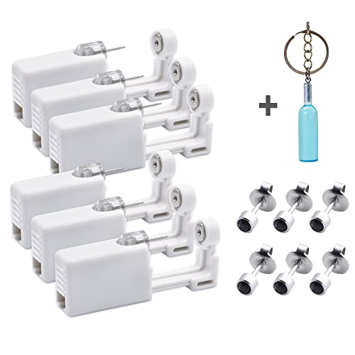 HosDen - Set de 6 pistolas perforadoras para hacer piercings de oreja sin dolor. Para niñas, mujeres y hombres