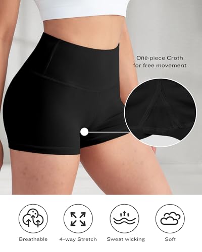 Spandex Yoga Shorts for Women – 3" High Waisted Tummy Control Workout Running Athletic Biker Shorts2