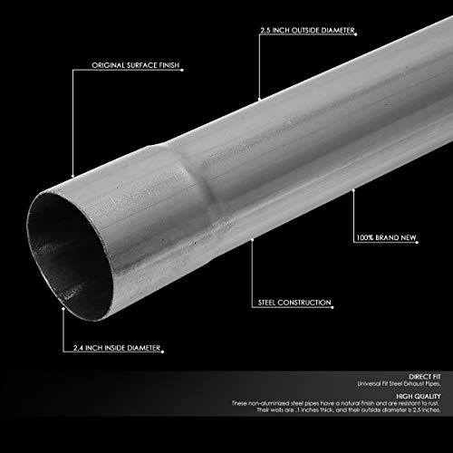 Image of DNA Motoring ZTL-25RAW 16 Pcs 2.5 Inches Mild Steel DIY Custom Exhaust Tubing Mandrel Bend Pipe Straight & U-Bend Kit, Universal Fit