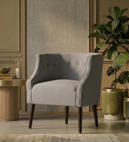 Image of Velum 3 Seater Sofa for Living Room & Office | Premium Fabric Upholstery | Solid Wood Frame | Comfortable Seating | 3 Years Warranty (Light Grey, Chair)