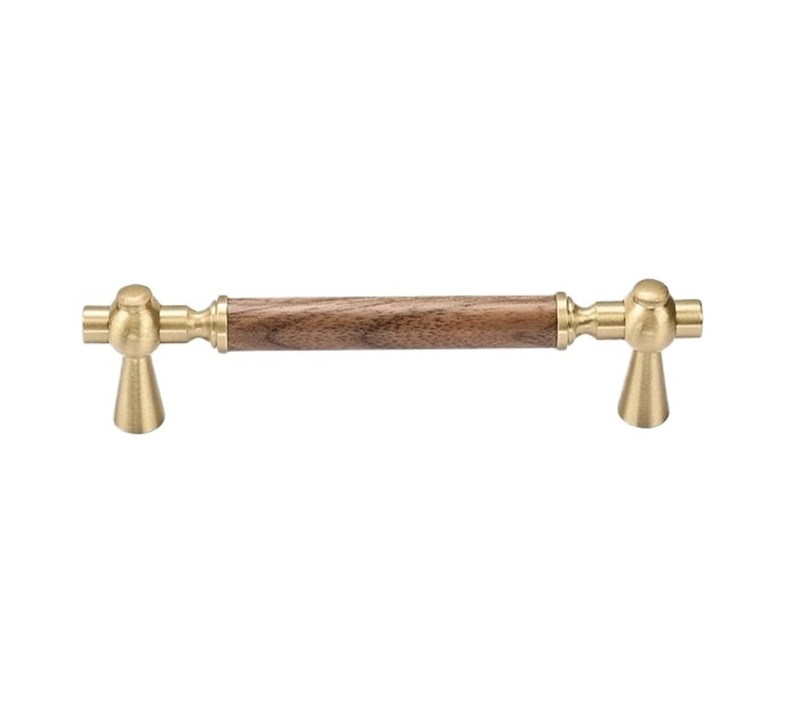Round Cabinet Knob, For Drawer Furniture, Walnut Brass Single Hole Gold