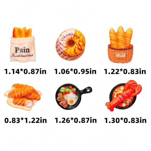 Set de 36 imanes decorativos de resina para refrigerador miniatura 7