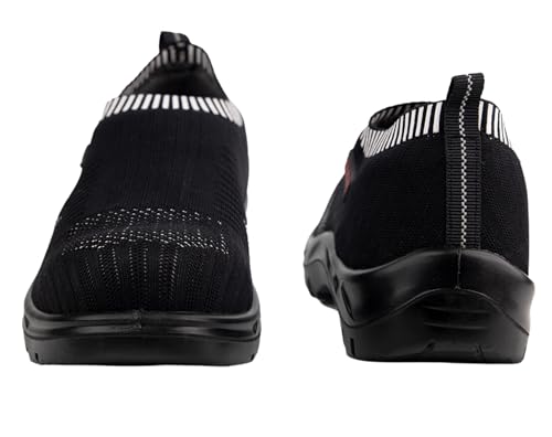 Image of KARAM ISI Marked Flyknit Safety Shoe | Excellent Grip, Comfort and Slip Resistance | Safety Shoes with Fibre Toe |Black| FS208FN (FWSAMN) Size - 04
