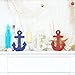 COCHIE Wooden Anchor Nautical Decorations Set of 3, Double-Sided Summer Nautical Tiered Tray Decor, Wood Cruise Anchors Sign for Tabletop, Home, Office, Desk, Shelf, Party Decoration (Shinny Anchor)