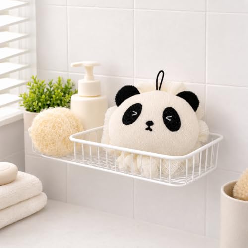 Image of Luxe Home International Bath Sponge For Kids And Adult Microfibre Soft Shower Loofah Bliss Panda Pattern Gentle Skin Exfoliating Body Scrubber For Toddler Cream 11x13cm Pack Of 1