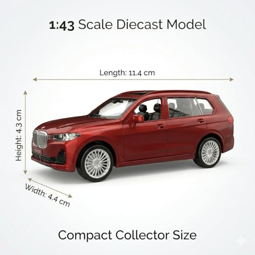 Image of Wizplex MSZ Official Licensed BMW X7 Diecast Model Car 1:43 Scale | Premium Metal Collectible Luxury SUV Replica | Display Showpiece & Gift for Car Lovers